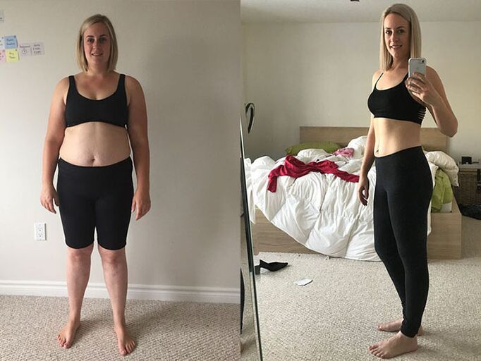 Prima e dopo un'estrema perdita di peso in una settimana a casa