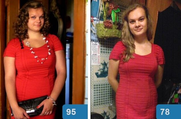 Ragazza prima e dopo aver perso peso in 4 settimane con la dieta Maggi